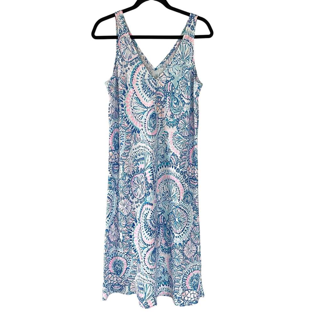 Lilly Pulitzer Florin Linen Blue Pink Dress (Size S)